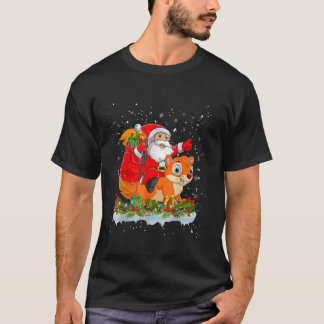 T-shirt Amusant écureuil Père Noël équitation Écureuil Noë