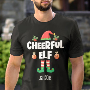 T-shirt Amusant elf joyeux drôle nom de Noël