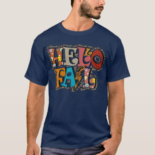 T-shirt Amusant Empreinte de léopard Hello Fall Boys Girls