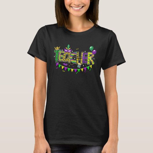 T-shirt Amusant enseignant Mardi Gras Family Matching Outf (Devant)