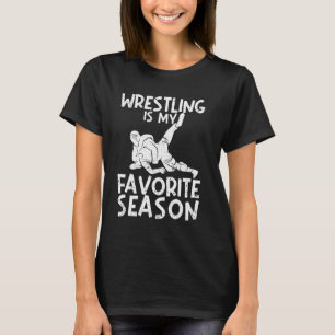 T-shirt Amusant Fan Wrestler Sport La Lutte Est Mon Favori