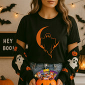 T-shirt Amusant Fantôme Lune Halloween