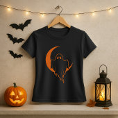 T-shirt Amusant Fantôme Lune Halloween