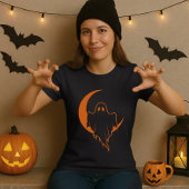 T-shirt Amusant Fantôme Lune Halloween