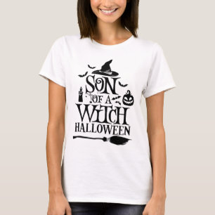 T-shirt Amusant Fils D'Halloween D'Une Sorcière Bébé