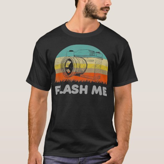 T-shirt Amusant Flash Me Pun Avec Caméra (Devant)