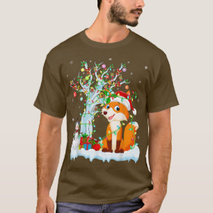 T-shirt Amusant Fo Fo Éclairage Arbre Santa Hat Pour Noël