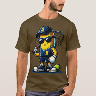 T-shirt Amusant Fruit Lover Banana Jouer balle de tennis P