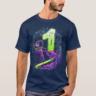 T-shirt Amusant garçon 1er anniversaire astronaute surfe s