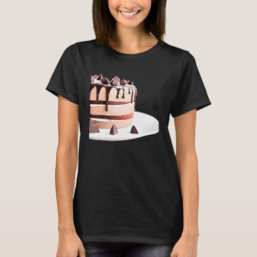 T-shirt amusant gâteau au chocolat (Devant)