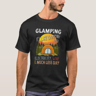 T-shirt Amusant Glamping Définition Glamper Campeurs Campi