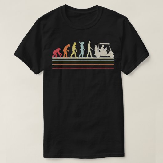 T-shirt Amusant Golf Retro Style Evolution De L'Homme (Design devant)