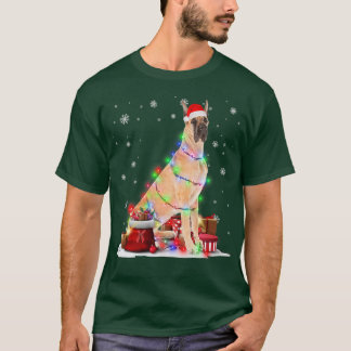 T-shirt Amusant grand chien Danse arbres lumières Noël Noë