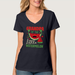 T-shirt Amusant Grand-Père De La Petite Pastèque Tropicale