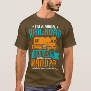 T-shirt Amusant Grand-Père Modèle train de chemin de fer s