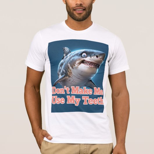 T-shirt Amusant grand requin blanc design (Devant)