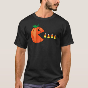 T-shirt Amusant Halloween Citrouille Manger Candy Corn