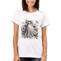 T-Shirt Amusant Halloween - Fantôme De Dentelle -