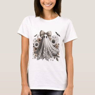 T-Shirt Amusant Halloween - Fantôme De Dentelle -