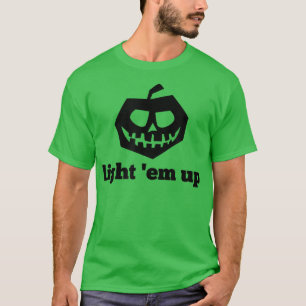 T-shirt Amusant Halloween Light 'Em Up Jackolantern Citrou