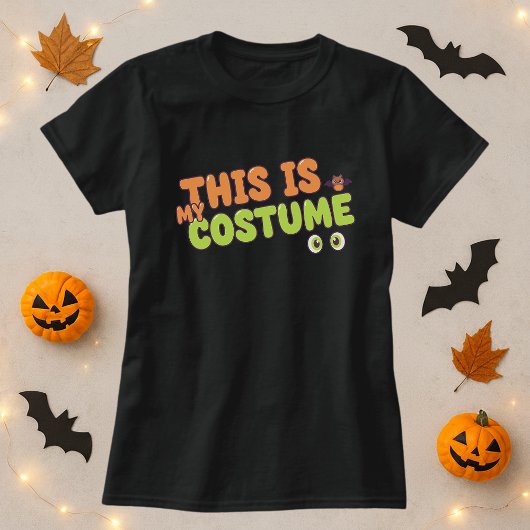T-shirt Amusant Halloween Tee; Ceci Est Mon Citation Costu