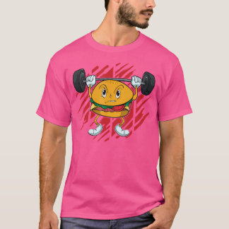 T-shirt Amusant hamburger mignon haltérophilie