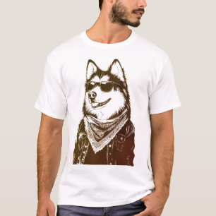 T-shirt Amusant Hip-Hop Malamute Street Style