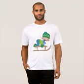 T-shirt Amusant Hiver Sledding Boy mignonne Snow Adventure (Devant entier)