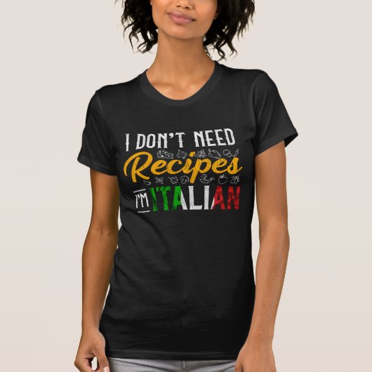 T-shirt Amusant Humour gastronomique de cuisine italienne (Devant)