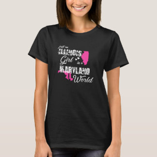 T-shirt Amusant Illinois Juste Une Fille Illinois Dans Un 