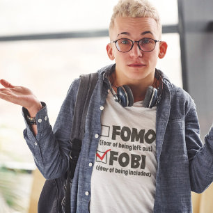 T-shirt Amusant Introvert FOMO FOBI Lumière socialement fa