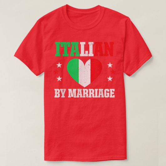T-shirt Amusant Italien Par Mariage Fière Femme Mari Itali (Design devant)