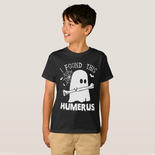 T-shirt Amusant J'Ai Trouvé Ce Humerus Boo Ghost Halloween (Devant entier)