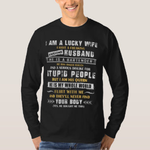 T-shirt Amusant J'Ai Un Mari Fou Fou Il Est Un Bar