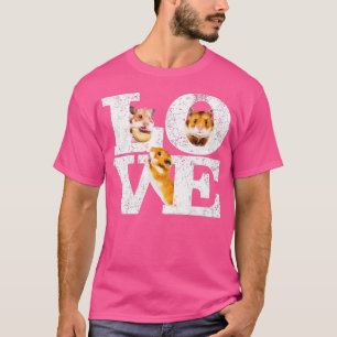 T-shirt Amusant J'Aime Hamsters Cadeau Cute Hamster Pet Lo