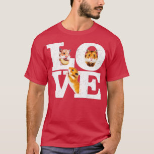 T-shirt Amusant J'Aime Hamsters Cadeau Cute Hamster Pet Lo