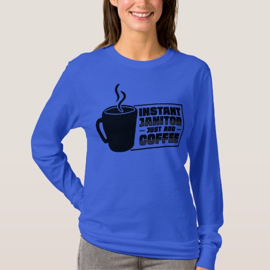 T-shirt Amusant Janitor Nettoyant Gardien Louveur De Café (Devant)