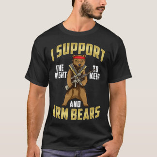 T-shirt Amusant Je Soutiens Le Droit À L'Arme Des Ours Un 