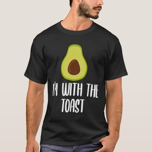 T-shirt Amusant Je suis avec le toast Avocado Halloween Co (Devant)