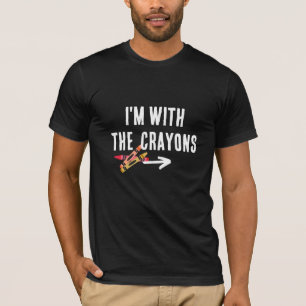 T-shirt Amusant "Je suis avec les Crayons" Groupe Hallowee