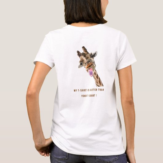 T-Shirt amusant Jouer Giraffe - Votre texte (Dos)