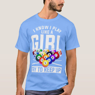T-shirt Amusant Joueuse de piscine filles Snooker Billard
