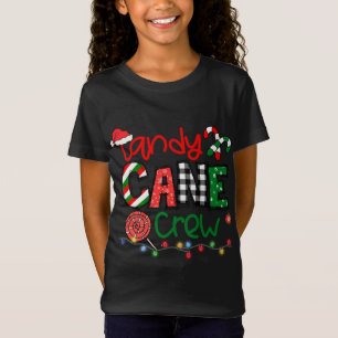 T-Shirt Amusant Joyeux Sucre de canne de Noël Crew Fam cor