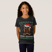 T-Shirt Amusant Joyeux Woofmas Sanglant Amoureux des chien (Devant entier)