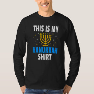 T-shirt Amusant Juif Menorah Bougie Oeuvre Voici Mon Hanuk