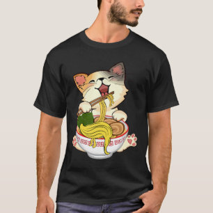 T-shirt Amusant Kamala Anime Chat Manger Ramen Trump nouil