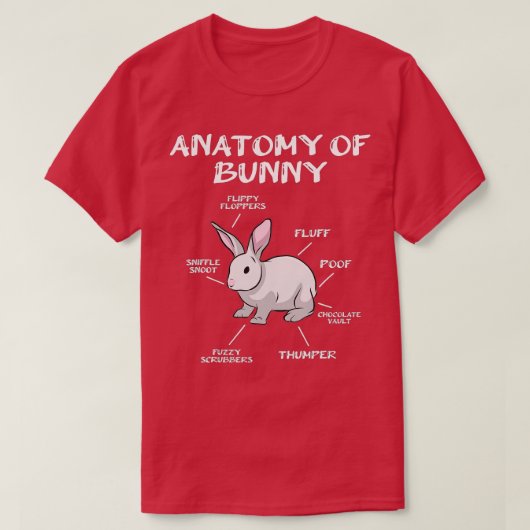 T-shirt Amusant lapin lapin anatomie mignonne lapin Humour (Design devant)