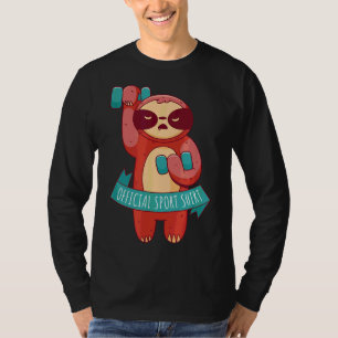 T-shirt Amusant Layz Sloth Weighlifting Sport