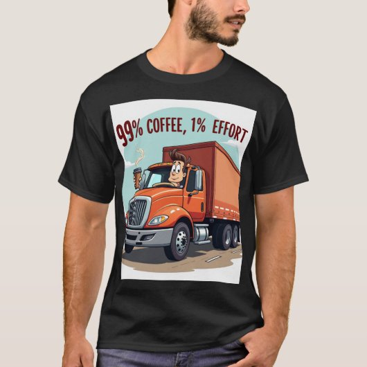 T-shirt amusant Lover café : 99% café 1% effort (Devant)