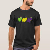 T-shirt Amusant Mardi Gras Anglais Bulldog Beads Chien Pap (Devant)